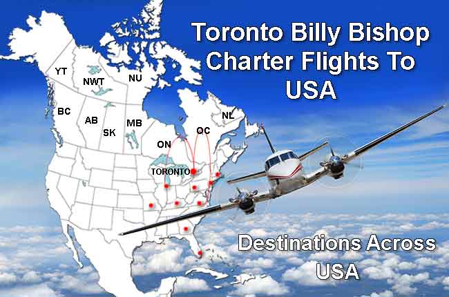 charter flights from Toronto Billy Bishop to USA